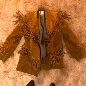 Pioneer Wear 60s 70s Suede Western Fringe Jacket
